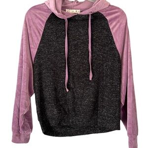 Pink Republic Pink and Black Raglan Hooded Sweater